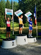 Suomen Pyöräilyn maantiecup, voittaja Markus Auvinen, toinen Riku Övermark ja kolmas Oskari Kolehmainen
Kuva: Johanna Kolehmainen
